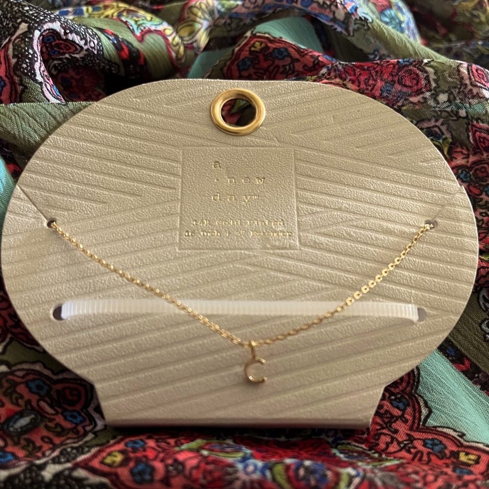 A New Day Gold C Charm Necklace
